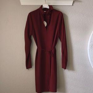 See by Chloe Maroon dress with zipper cuffs